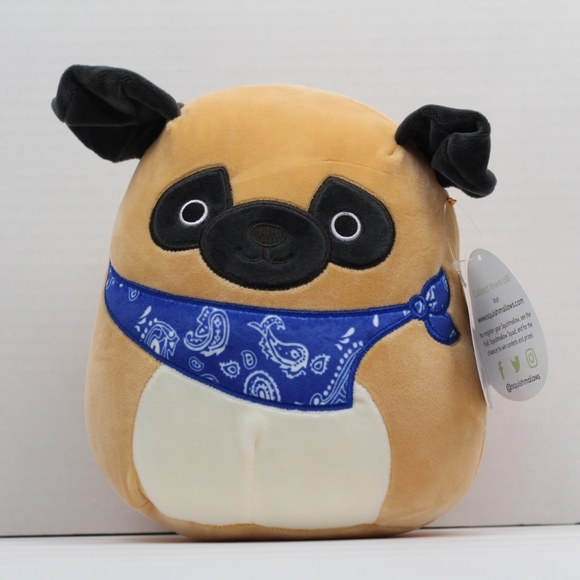 Squishmallows 2021 8" Prince the Pug with Bandana - Picture 11 of 12